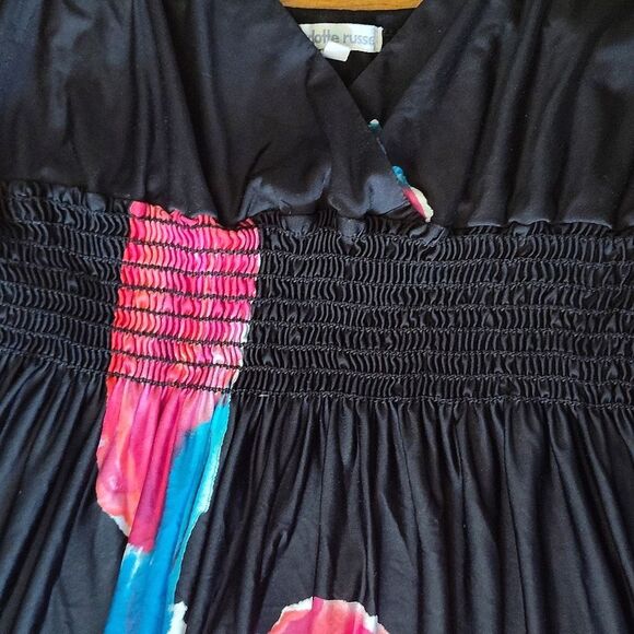 Y2K Black Pink Floral Hawaiian Maxi Tank Dress Size Small *fits Sm- Med - Picture 6 of 12